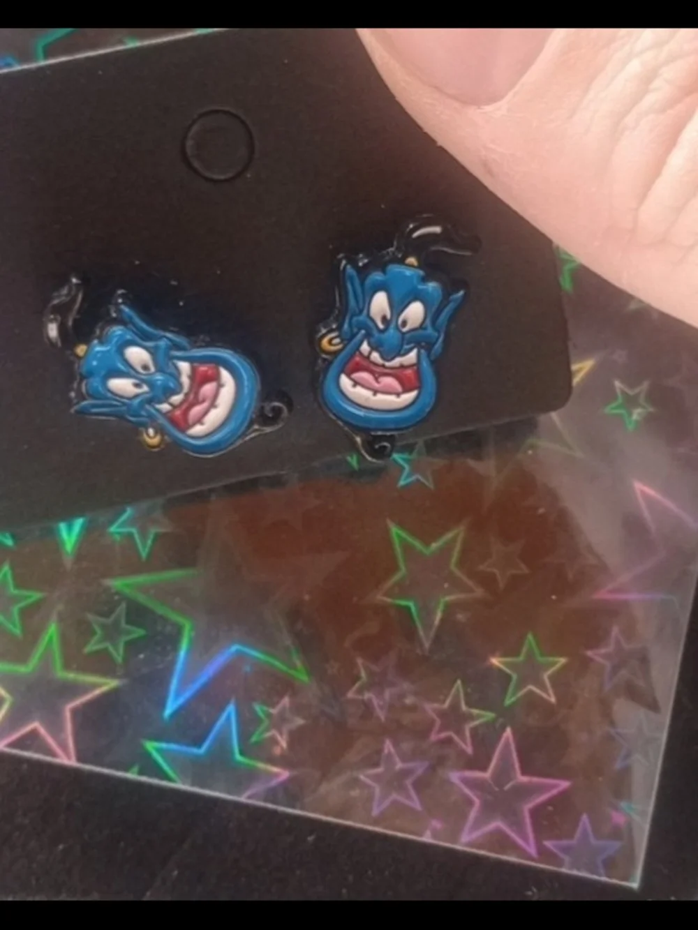 $8 Each Or Bundle 5/$20 Blue Genie Face Inspired Stud Earrings
